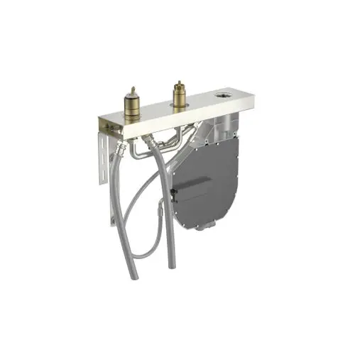 HANSACOMPACT Installationsset mit integrierter Kartusche, Anschlüssen für Wasserleitungen und Montageplatte, geeignet für Bad- und Brausearmaturen.
